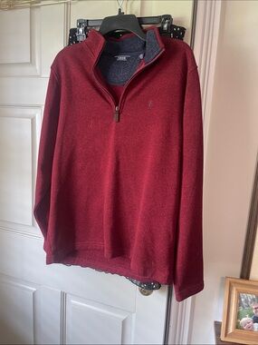 Izod Men's Maroon Half-Zip Pullover Sweater
